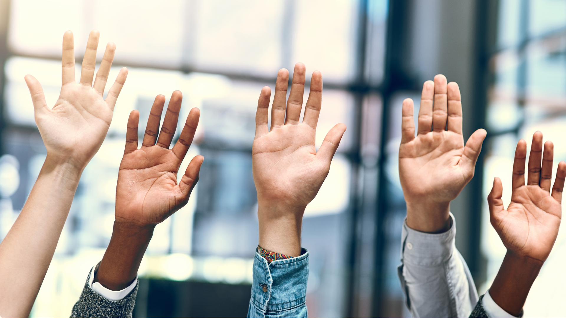 raised hands
